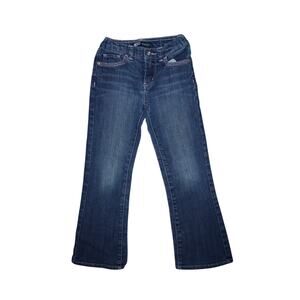 Levi’s Kids Bootcut Jeans Girls Size 6X Adjustable Waist Dark Wash Pink Stitch